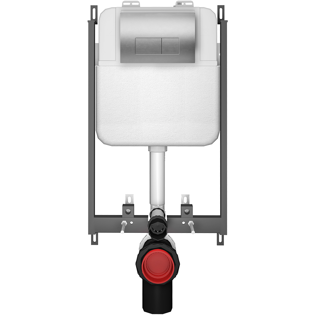 CERANO - Závěsné WC s bidetem Cronus Standard - bílá lesklá - tlačítko Prime/Modulo, stříbrné - pro zazdění - 59,3x38,4 cm