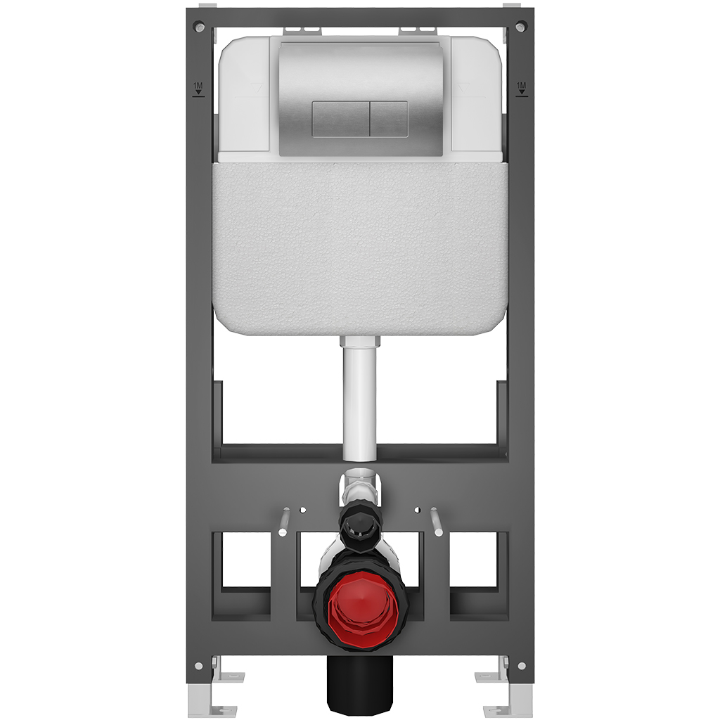 CERANO - Závěsné WC s bidetem Cronus Standard - bílá lesklá - tlačítko Prime/Modulo, stříbrné - volně stojící - předstěnová instalace/sádrokarton - 59,3x38,4 cm
