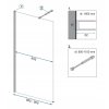 Rea - Sprchová zástěna Walk-in Aero - černá/transparentní - 90x195 cm L/P