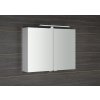RIWA galerka s LED osvětlením, 81x70x17cm, bílá lesk