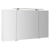 RIWA galerka s LED osvětlením, 3x dvířka, 121x70x17cm, bílá lesk