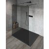 VARIO BLACK jednodílná sprchová zástěna do prostoru, kouřové sklo, 1300 mm