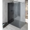 VARIO BLACK jednodílná sprchová zástěna k instalaci ke stěně, kouřové sklo, 1400 mm