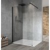 VARIO BLACK jednodílná sprchová zástěna k instalaci ke stěně, čiré sklo, 1300 mm