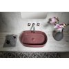 INFINITY OVAL keramické umyvadlo na desku, 55x36cm, maroon red