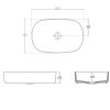 INFINITY OVAL keramické umyvadlo na desku, 55x36cm, maroon red