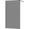 MEXEN - Kioto zástěna sprchová 120 x 200 cm - grafitová šedá 8 mm - černá - 800-120-101-70-40