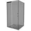 MEXEN - Omega sprchový kout, posuvné dveře, 100 x 100 cm, grafit, chrom + vanička Flat, bílá - 825-100-100-01-40-4010