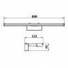 CHICAGO XL LED svítidlo, 600x120x40 mm, 12W, 230 V, plast, černá mat