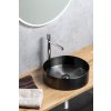 AURUM nerezové umyvadlo na desku, průměr 38 cm, včetně výpusti, antracit