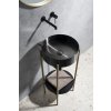 AURUM nerezové umyvadlo na desku, průměr 38 cm, včetně výpusti, antracit