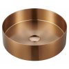 AURUM nerezové umyvadlo na desku, průměr 38 cm, včetně výpusti, měď mat