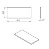 PLATO deska Rockstone 800x24x360mm, bílá mat