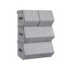 Úložný box - šedá - 50x25x35 cm - 4 ks