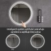 CERANO - Koupelnové LED zrcadlo Rivo, kovový rám - černá matná - Ø 80 cm