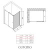 CERANO - Sprchová zástěna pro dveře Varone L/P - 6 mm - černá matná, transparentní sklo - 70x195 cm - jednodílná pevná