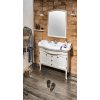 RETRO zrcadlo v dřevěném rámu 650x910mm, starobílá