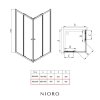 NIORO - Sprchový kout Fabrizio L/P - 5 mm - černá matná, transparentní sklo - 90x90x190 cm - posuvný