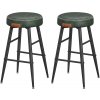 Barová židle - zelená - 49,5x63x49,5 cm - set 2 ks