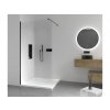 CERANO - Sprchová zástěna Walk-in Onyx Round L/P - 8 mm - kulatá vzpěra - černá matná, transparentní sklo - 60x200 cm