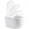 CERANO - Závěsná WC mísa Felci, Rimless + UF sedátko - bílá lesklá - 36x52,5 cm