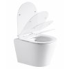 CERANO - Závěsná WC mísa Norbi, Rimless + UF sedátko - bílá lesklá - 36,5x48,5 cm
