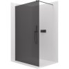 CERANO - Sprchová zástěna Walk-in Onyx Round L/P - 8 mm - kulatá vzpěra - černá matná, grafitové sklo - 140x200 cm