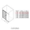 CERANO - Sprchový kout Santoro L/P - 6 mm - černá matná, transparentní sklo - 110x70 cm - posuvný