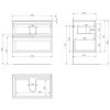 ALTAIR skříňka s deskou 78,5 cm, bílá/dub emporio