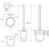 X-SQUARE WC štětka závěsná, mléčné sklo, chrom