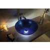 MURANO BLU skleněné umyvadlo na desku, průměr 40cm, modrá