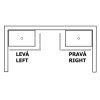 KARIA 90x80 rohový panel, výška 11 cm, pravý