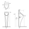 AQUATECH urinál na postavení se zakrytým přívodem vody 21x92,5x30 cm, včetně sifonu