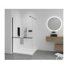CERANO - Sprchová zástěna Walk-in Onyx Round L/P - 8 mm + polička/držák na ručníky - kulatá vzpěra - černá matná, transparentní sklo - 160x200 cm
