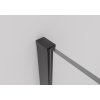 CERANO - Sprchová zástěna Walk-in Onyx Round L/P - 8 mm + polička/držák na ručníky - kulatá vzpěra - černá matná, transparentní sklo - 160x200 cm