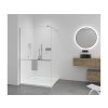 CERANO - Sprchová zástěna Walk-in Onyx Round L/P - 8 mm + polička/držák na ručníky - kulatá vzpěra - chrom, transparentní sklo - 120x200 cm