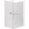 CERANO - Sprchová zástěna Walk-in Onyx Round L/P - 8 mm + polička/držák na ručníky - kulatá vzpěra - chrom, transparentní sklo - 120x200 cm