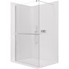 CERANO - Sprchová zástěna Walk-in Onyx Round L/P - 8 mm + polička/držák na ručníky - kulatá vzpěra - chrom, transparentní sklo - 130x200 cm
