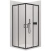 NIORO - Sprchový kout Fabrizio L/P + FastInstall - černá matná, transparentní sklo - 80x80 cm - posuvný