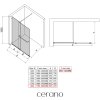 CERANO - Sprchová zástěna Walk-in Medin L/P - 8 mm - černá matná, transparentní sklo - 180x195 cm - dvoudílná posuvná
