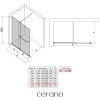 CERANO - Sprchová zástěna Walk-in Medin L/P - 8 mm - černá matná, grafitové sklo - 170x195 cm - dvoudílná posuvná