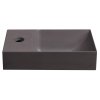 PICCOLINO betonové umývátko 30,8x17cm, baterie vlevo, tmavě hnědá