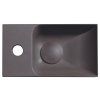 PICCOLINO betonové umývátko 30,8x17cm, baterie vlevo, tmavě hnědá