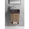 PICCOLINO betonové umývátko 30,8x17cm, baterie vlevo, tmavě hnědá