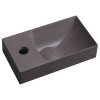 PICCOLINO betonové umývátko 30,8x17cm, baterie vlevo, tmavě hnědá