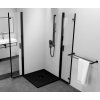 ZOOM BLACK čtvercový sprchový kout 700x700mm, rohový vstup