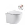 CERANO - Kompletní podomítkový WC set Verde - bílá matná - WC tlačítko Slim, chrom - předstěnová instalace