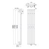 PILON otopné těleso 270x1800mm, se čtyřmi háčky pro ručník, bílá mat