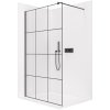 CERANO - Sprchová zástěna Walk-in Onyx Round L/P - 8 mm - kulatá vzpěra  -  černá matná, industriální sklo - 90x200 cm