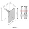 CERANO - Sprchová zástěna Walk-in Onyx Round L/P - 8 mm - kulatá vzpěra - zlatá kartáčovaná, grafitové sklo - 70x200 cm